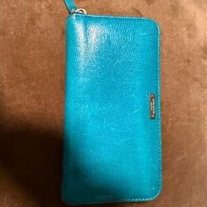 Kate Spade Turquoise Zip-Around Wallet